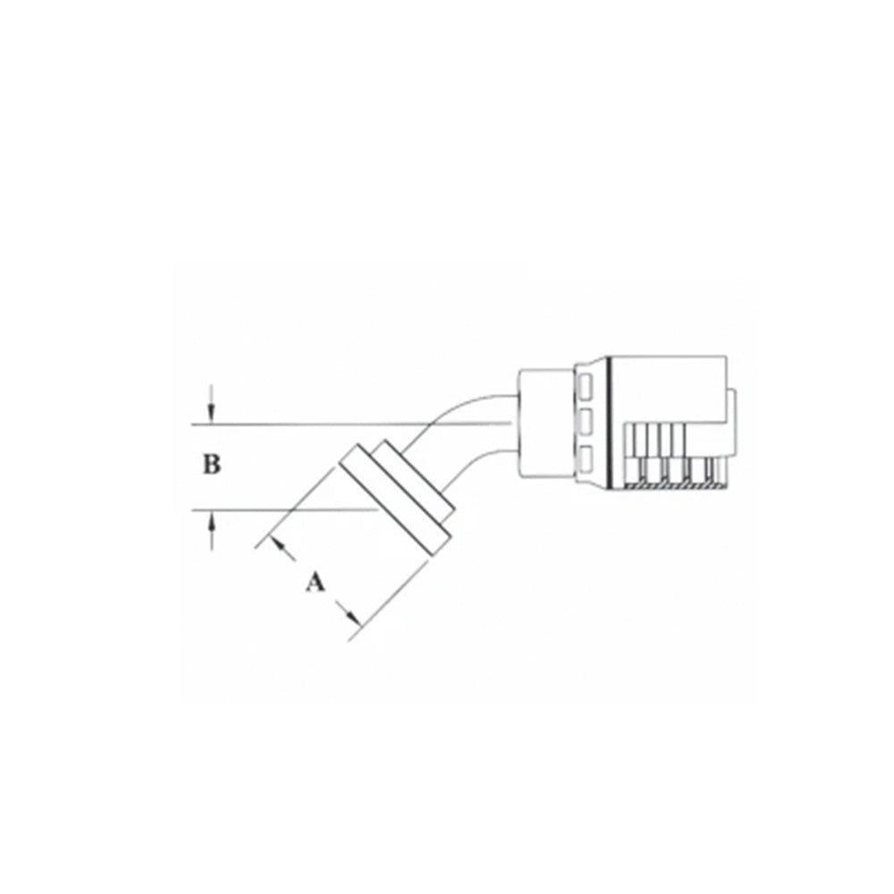 3/4 Insh X 3/4 Inch Code 61 Split Flange 45 Degree Elbow