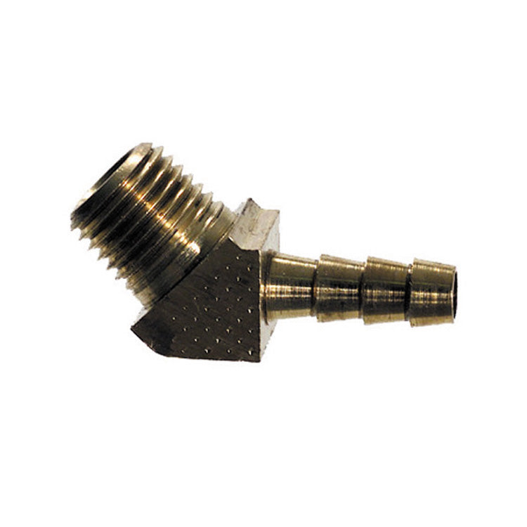 1/4 Inch x 1/4 Inch Mpt x Barb Hose CA360-Ca345 Brass 45 Degree Elbow