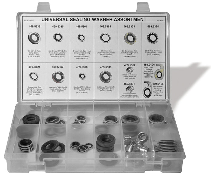 74 Piece A/C Universal Sealing Washer Assortment - Supplier Pre-Built Kit
