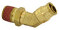 1/2 Tube X 1/2 Inch Push On Brass Push On D.O.T. 45 Degree Male Elbow Swivel