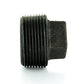 3/8" Schedule 40 Male NPT Black Welded Malleable Iron Square Head Pipe Plug USA