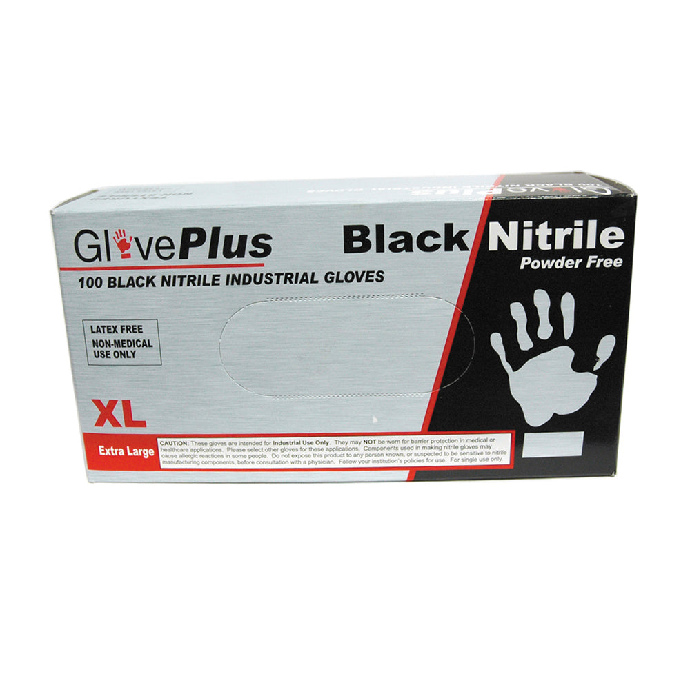 Ammex X-Large 5 Mil Black Textured/Micro-Roughened Nitrile Powder Free Gloveplus® Premium Industrial Glove - 100 Per Box