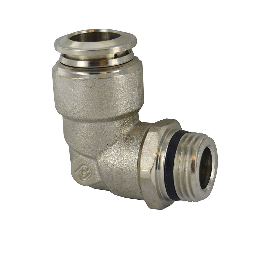M12 Tube x 1/2 Inch Pipe Male Swivel Elbow - Universal Thread