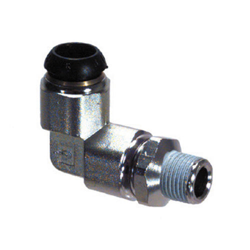 3/8 Inch x M10 Nickel Plated Brass 90 Degree Push-In Tube Male Elbow