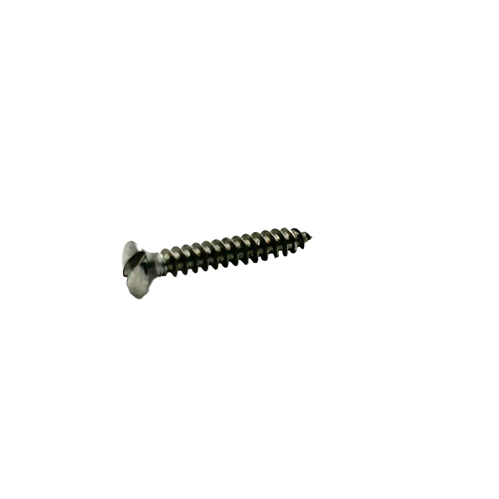#4 x 3/8 Inch Plain 18-8 (A2) Stainless Steel Oval Slotted Type-A Self-Tapping Sheet Metal Screw