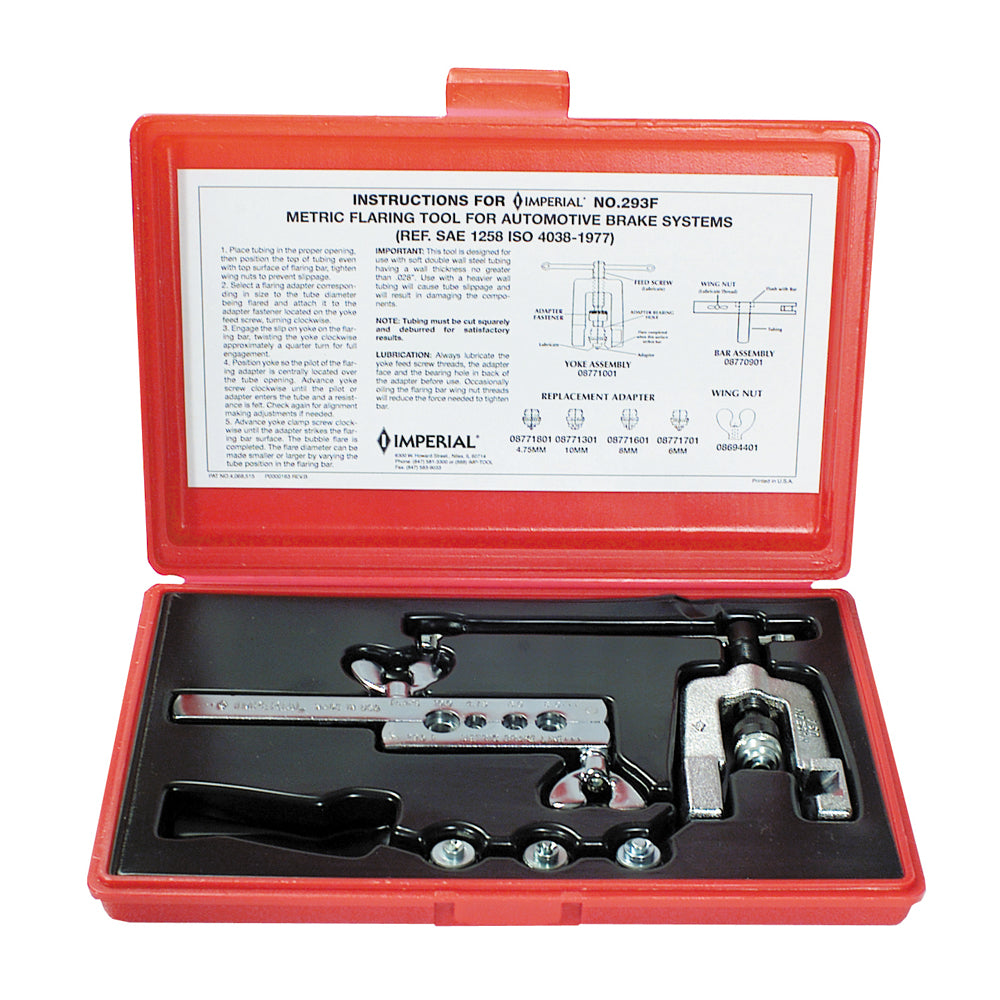 M4.75, M6, M8, and M10 Capacity Metric Bubble Brake Line Flaring Tool Kit