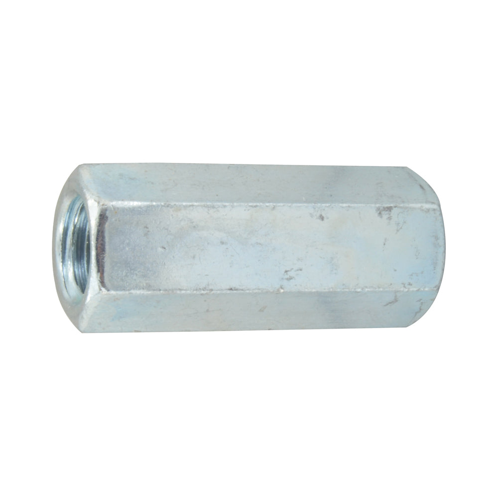 1/2-13 x 1-3/4 Inch Coarse Zinc Plated A563 Grade A Hex Coupling Nut