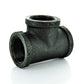 1/2" Schedule 40 Female NPT Black Welded Malleable Iron Straight Tee USA