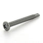 #10 x 1-1/2 Inch Plain 410 Stainless Steel #3 Point Pan Head Self-Drilling Tek Screw