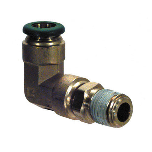 1/4 Inch x 1/2 Inch Nickel Plated Brass Push-In Tube Male Elbow with 90 Degree Swivel