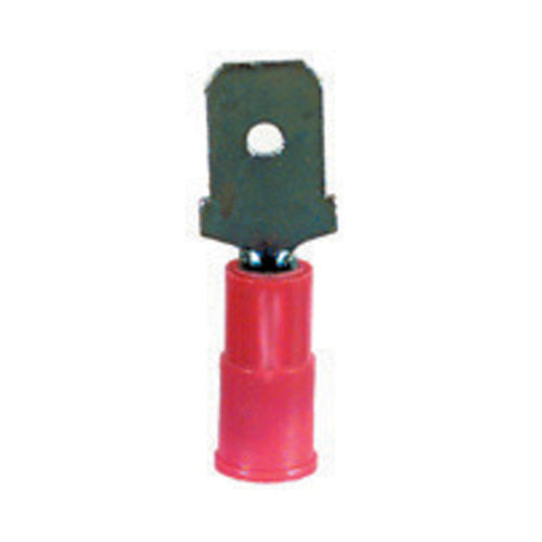 22-18 Gauge Male Push On Connector 1/4" Pvc Insulated Red