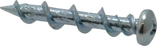 3/16 Inch x 1-1/4 Inch Chrome Plated Concrete Screws Wall-Dog™ Anchor - 100 Per Box