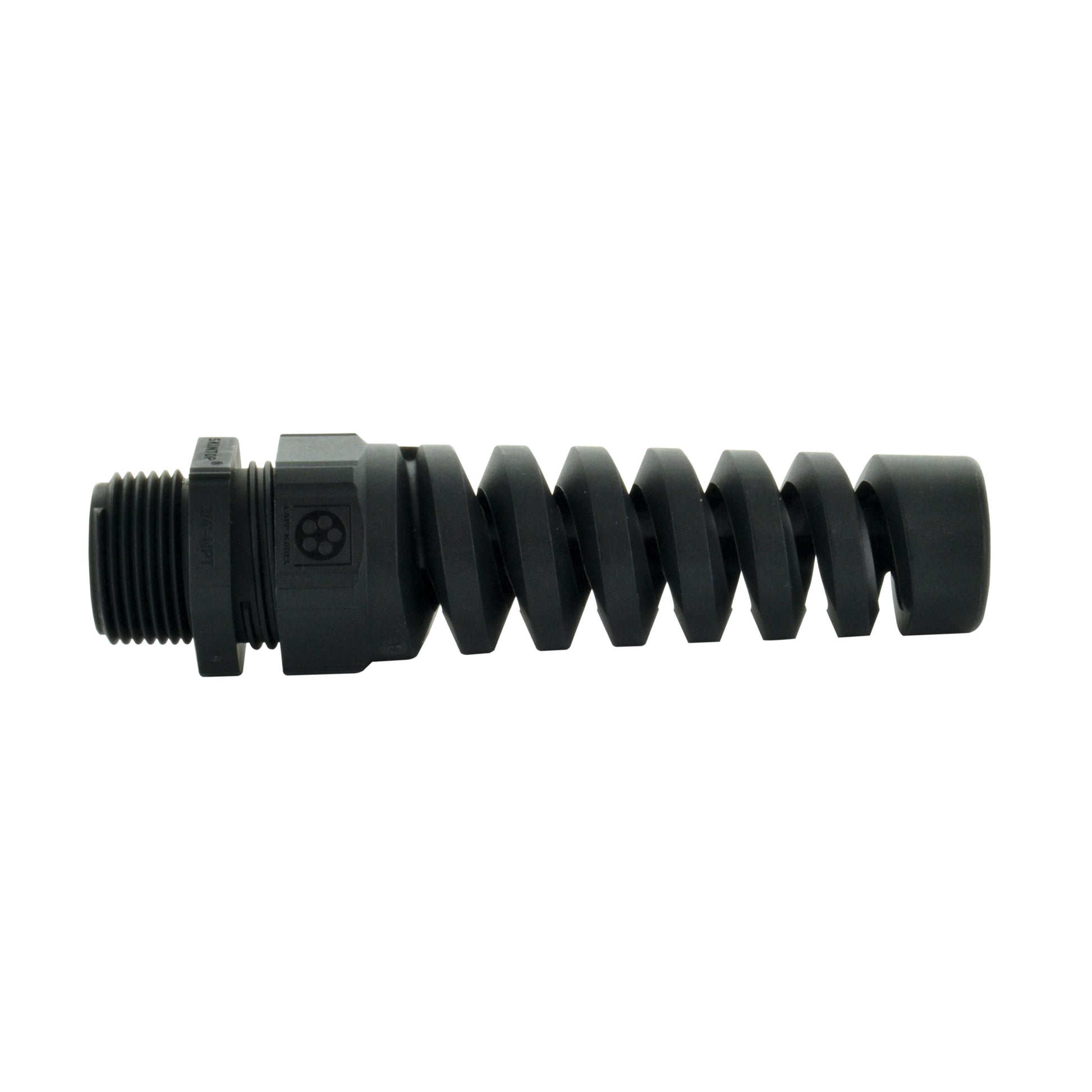 Pg-16 Liquid Tight, Non-Metallic Pigtail Spiral Strain Relief Cable Cord Protector With Nut