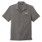 Women's Gray Button up Camp Shirt With Winzer Embroidered Logo