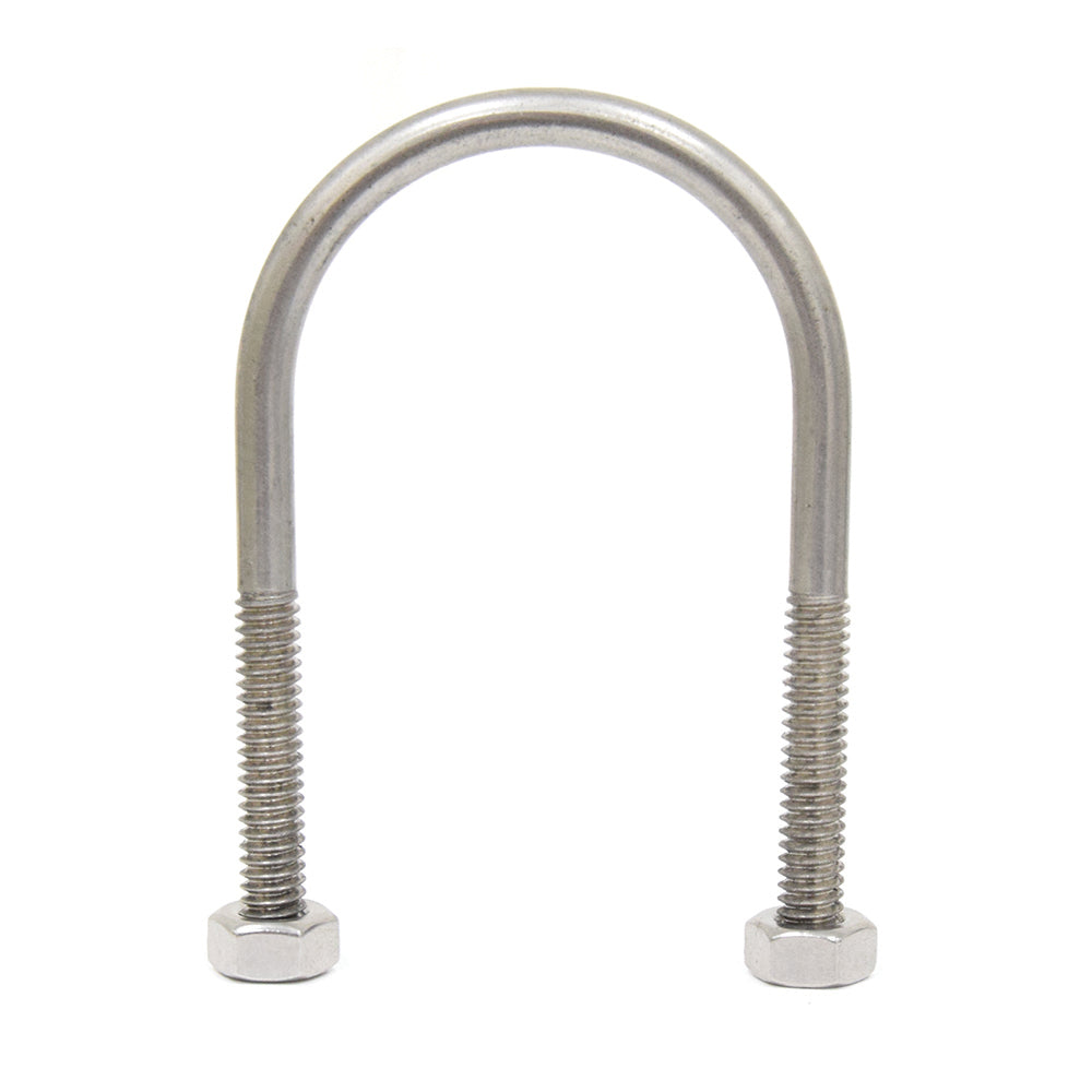 3/8-16 x 2 Inch x 2-5/8 Inch 304 Stainless Steel U-Bolt With 2 Nuts