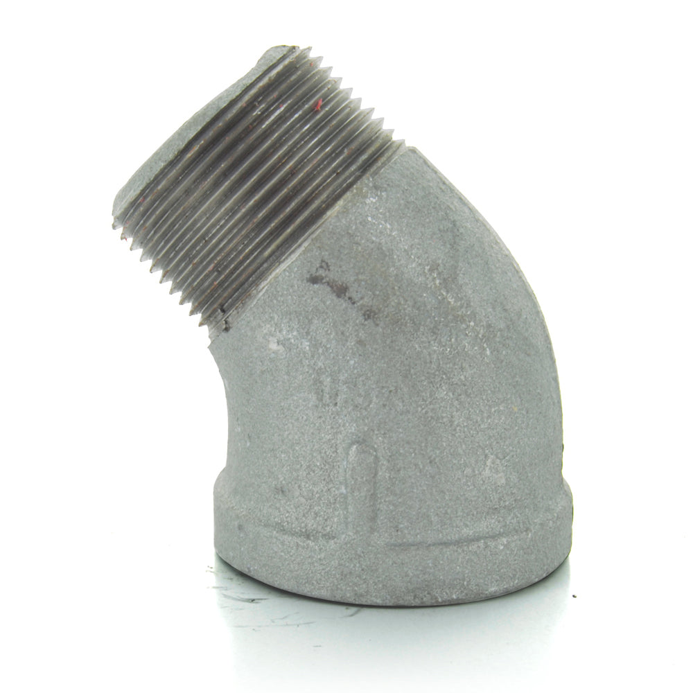 1-1/4" Schedule 40 Female Npt Galvanized Welded Malleable Iron 45 Degree Street Elbow USA