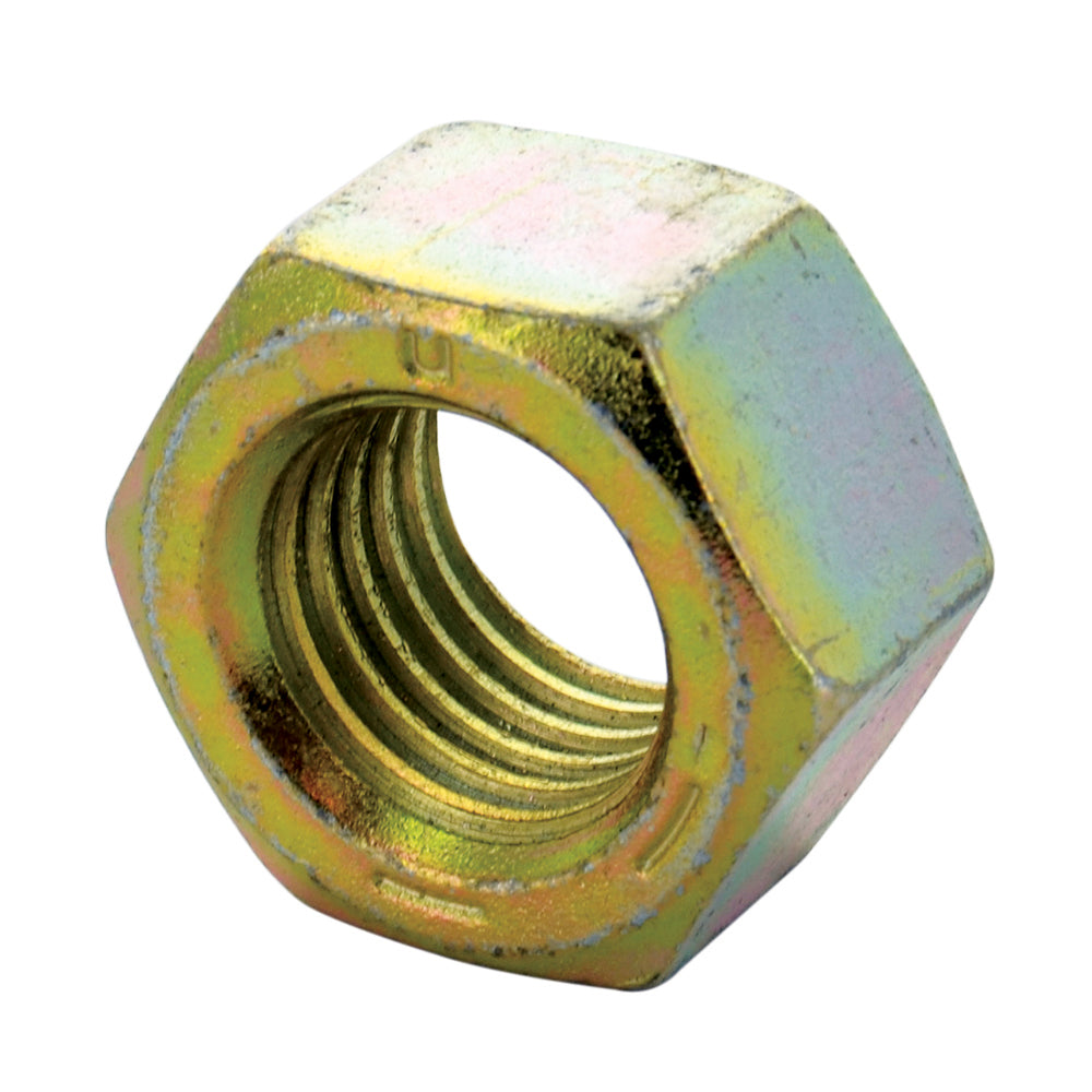 9/16-12 Coarse Yellow Zinc Grade 8 Finished Hex Nut Usa