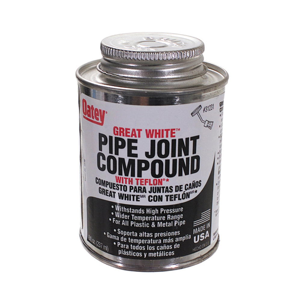 Oatey Great White Pipe Joint Compond With Ptfe - 8 oz