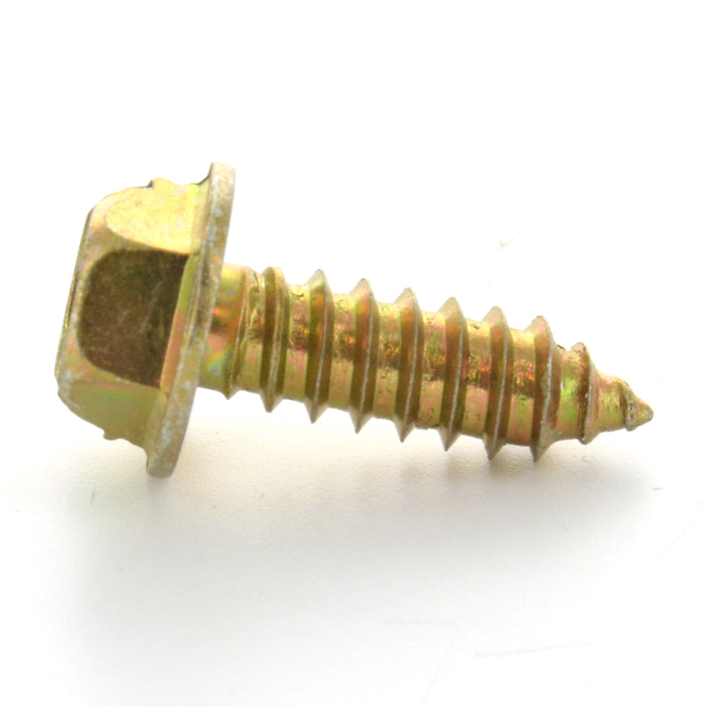 1/4 Inch x 3/4 Inch Hex Head Slotted Drive Yellow Zinc Steel Sheet Metal Screw