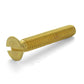 3/8-16 x 1-1/4 Inch Coarse Plain Brass Slotted Drive Flat Countersunk Head Machine Screw