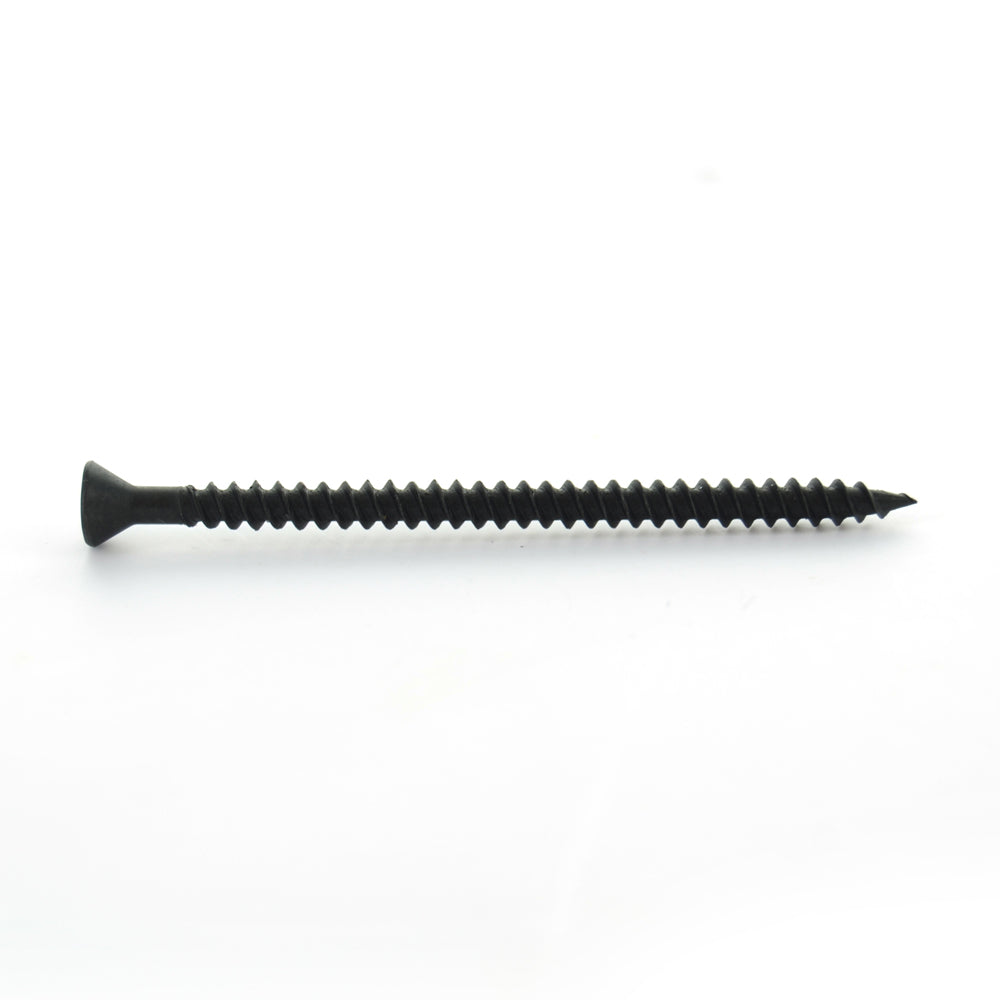#6 x 1-5/8 Inch Sharp Point #1 Square Drive Trim Head Black Phosphate Steel Drywall Screw