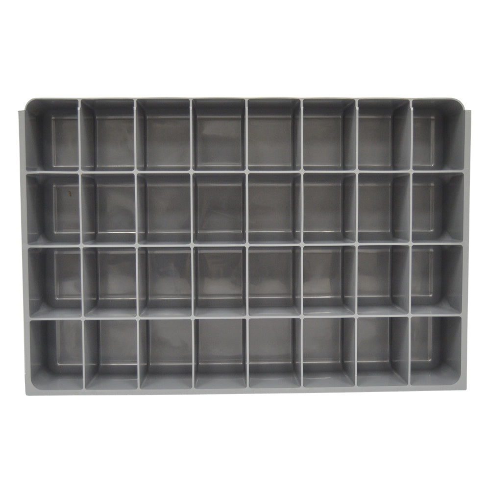 32 Compartment Gray Plastic Compartment Insert