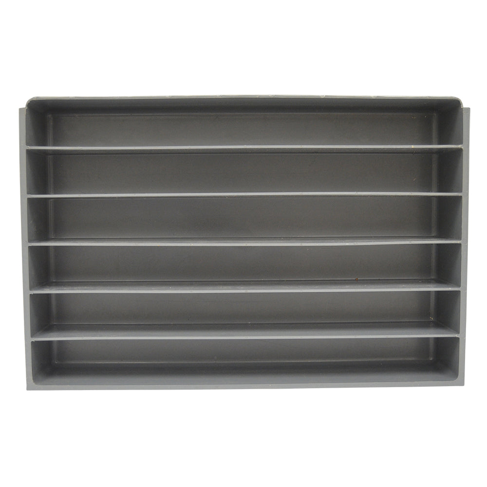 6 Compartment Gray Plastic Horizontal Compartment Insert