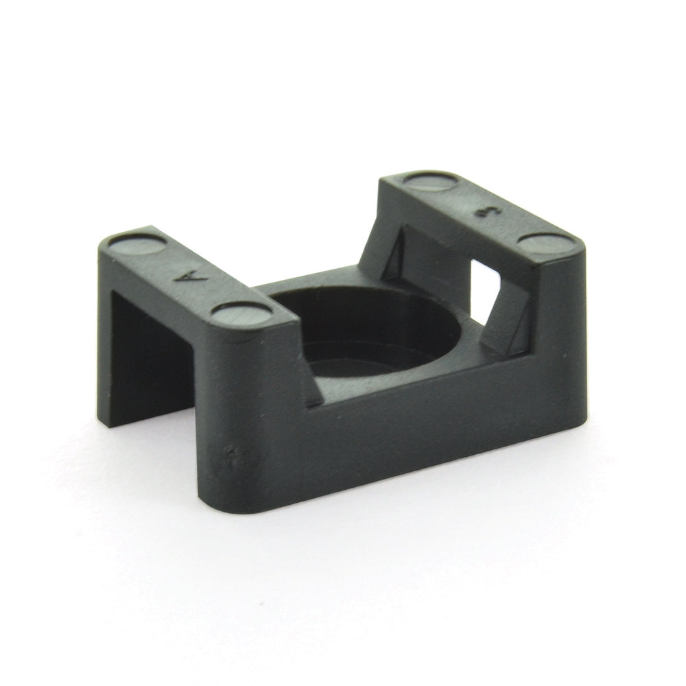 .87 Inch x .64 Inch x .38 Inch Large Cable Tie Screw Mount UV Black