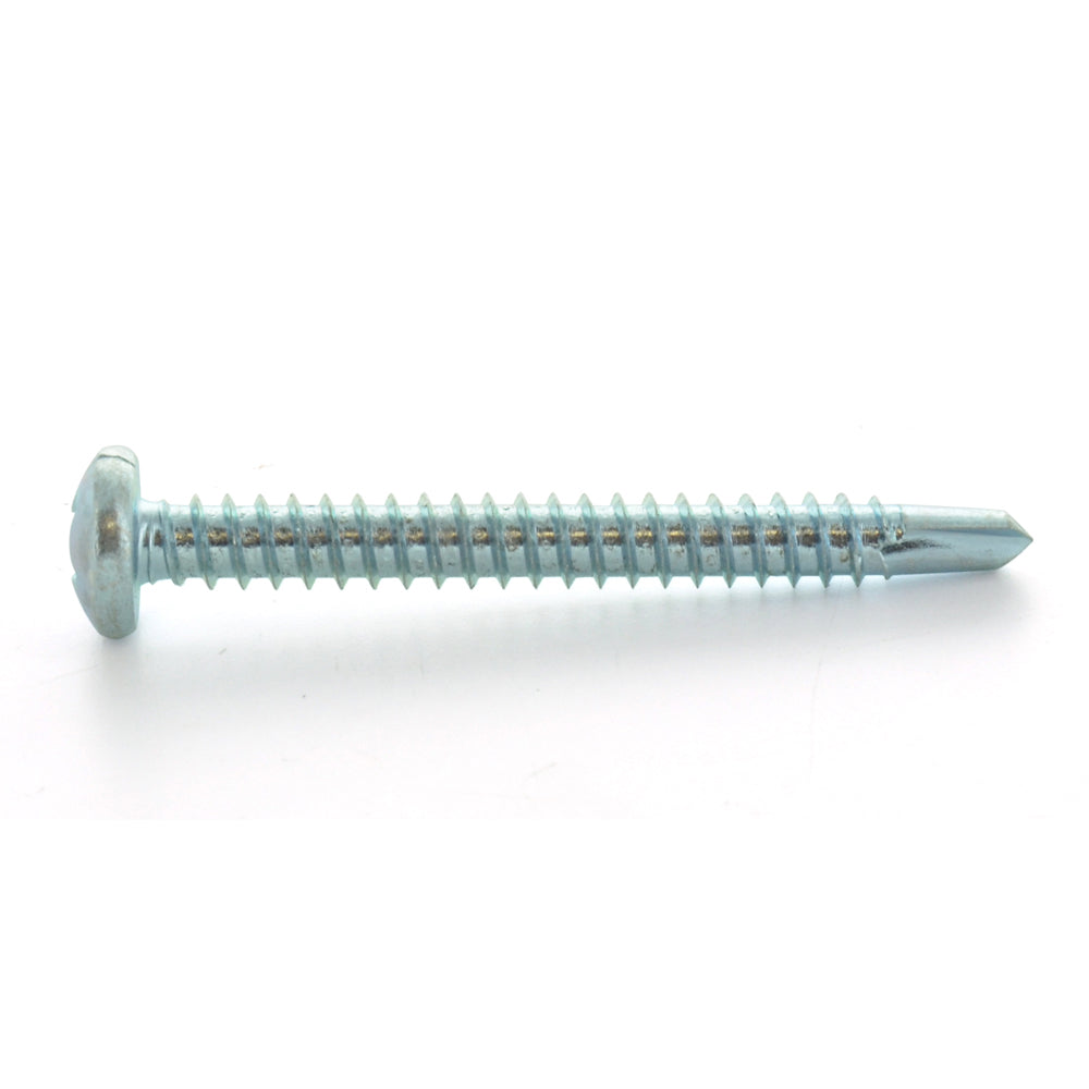 1/4-14 x 1 Inch Zinc Plated Low Carbon Steel #3 Point Pan Head Self-Drilling Tek Screw