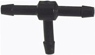 1/8 Inch x 1/8 Inch x 1/8 Inch Black Nylon Vacuum and Washer Hose Barbed Tee Connector